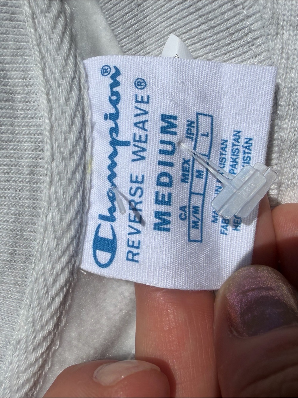 Champion Reverse Weave Notre Dame Cropped Sweatshirt Grey Medium - Picture 4 of 4